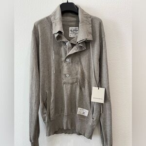 All Saints Unisex Knit Button Up Pullover